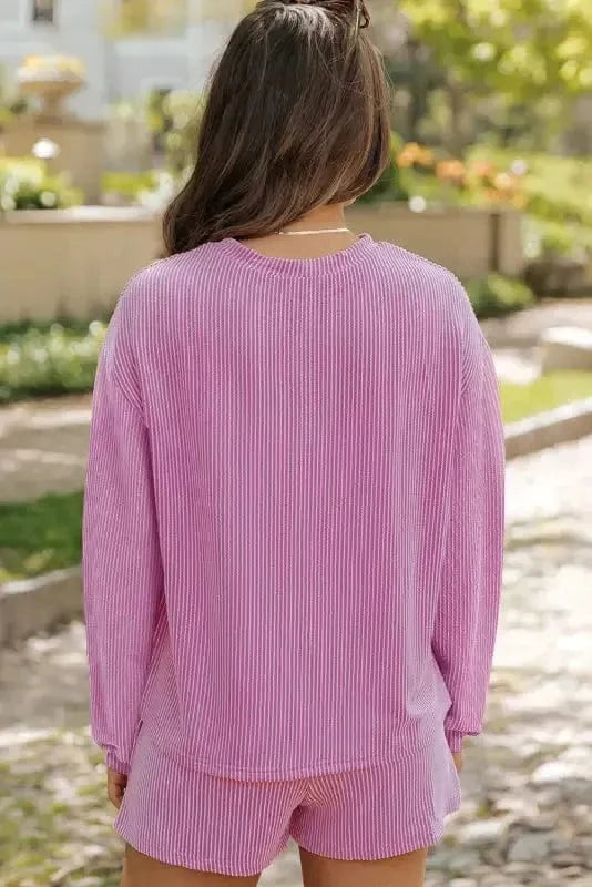 Two Piece Shorts Sets Cozy Corded Comfort Set