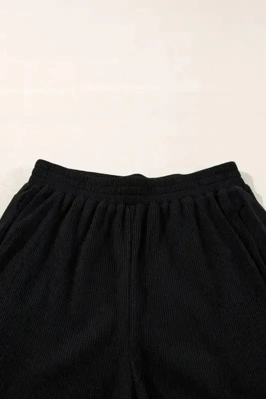Two Piece Shorts Sets Cozy Waffle Lounge Set