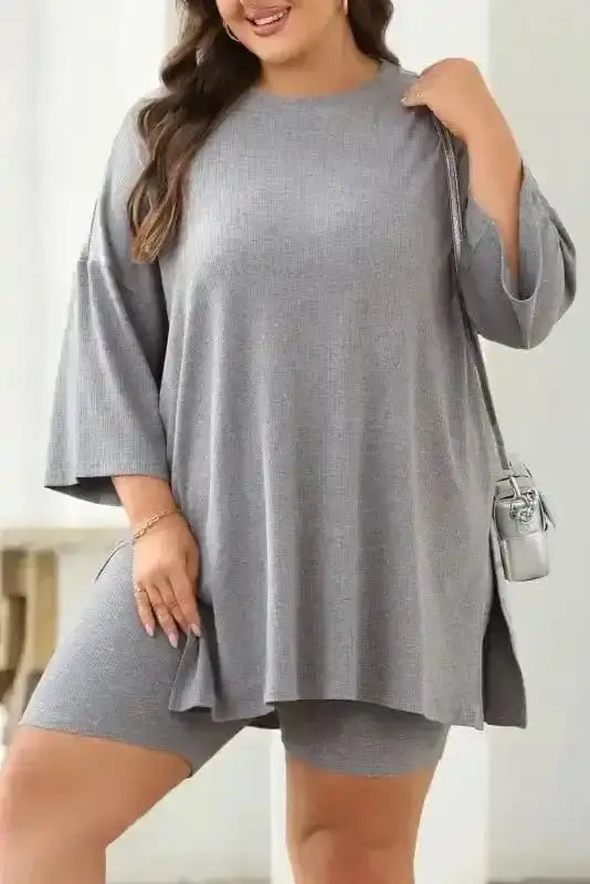 Two Piece Shorts Sets EasyTrend Tunic and Shorts Set