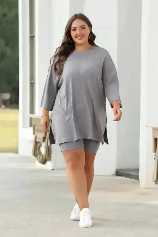 Two Piece Shorts Sets EasyTrend Tunic and Shorts Set