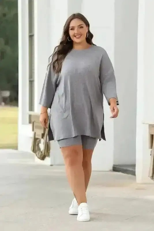 Two Piece Shorts Sets EasyTrend Tunic and Shorts Set