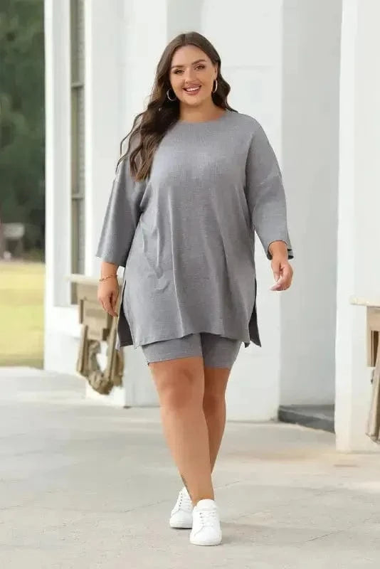 Two Piece Shorts Sets EasyTrend Tunic and Shorts Set