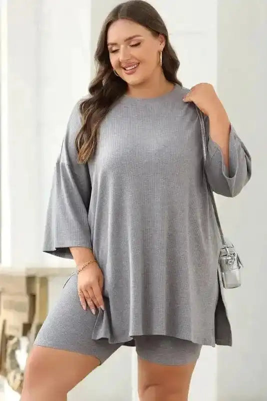 Two Piece Shorts Sets EasyTrend Tunic and Shorts Set