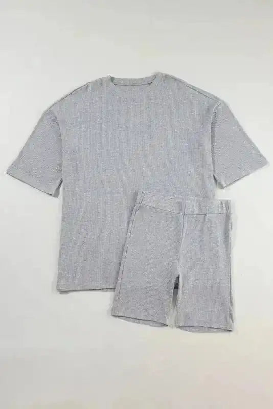 Two Piece Shorts Sets Light Grey / S / 93%Viscose+7%Elastane EasyTrend Tunic and Shorts Set