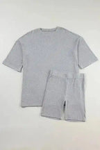 Two Piece Shorts Sets Light Grey / S / 93%Viscose+7%Elastane EasyTrend Tunic and Shorts Set