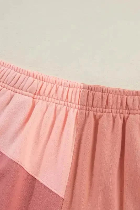 Two Piece Shorts Sets Mosaic Colorblock Co-ord Set