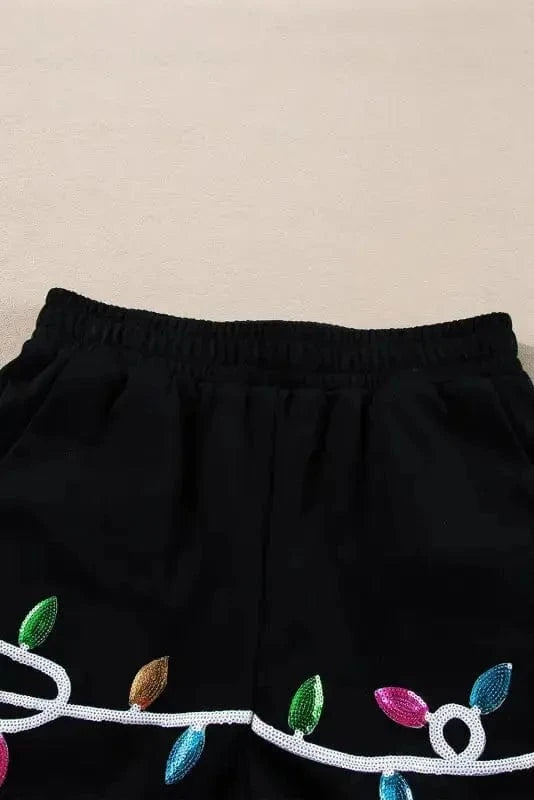 Two Piece Shorts Sets Sequin Merry Co-ord Set