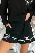 Two Piece Shorts Sets Sequin Merry Co-ord Set