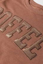 Two Piece Shorts Sets Sequined COFFEE Sweat Set