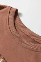 Two Piece Shorts Sets Sequined COFFEE Sweat Set