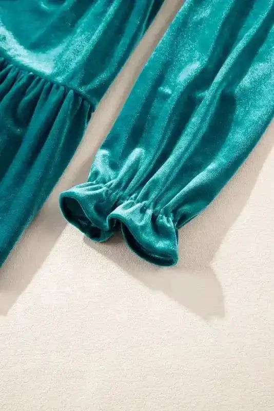 Velvet Blouses Chic Velvet Puff-Sleeve Top