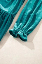 Velvet Blouses Chic Velvet Puff-Sleeve Top