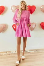 Velvet Dresses Blushing Berry Velvet Dress