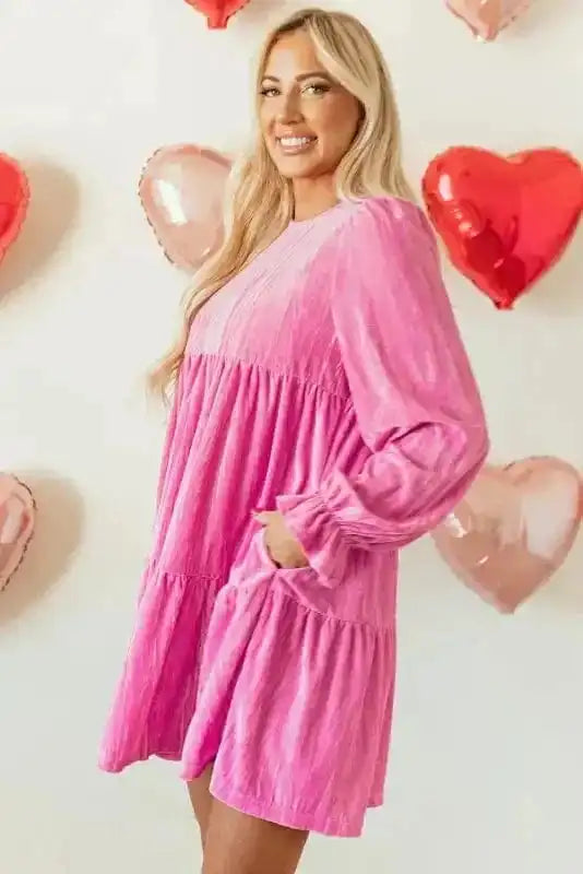 Velvet Dresses Blushing Berry Velvet Dress