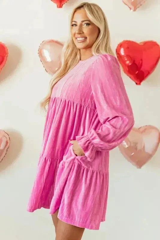 Velvet Dresses Blushing Berry Velvet Dress