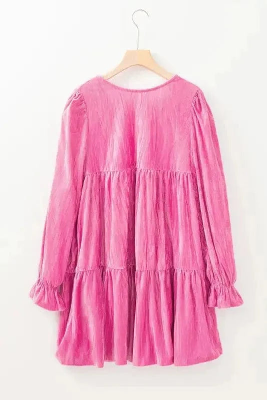 Velvet Dresses Strawberry Pink / S / 95%Polyester+5%Elastane Blushing Berry Velvet Dress