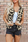 Vests Leopard Print Sherpa Vest Coat