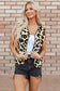 Vests Leopard Print Sherpa Vest Coat