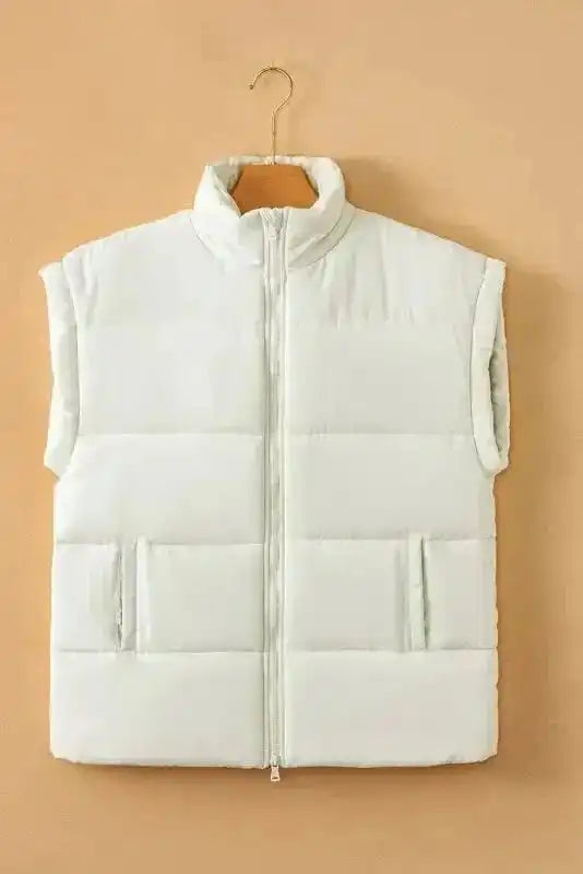Vests Off White / S / 100%Polyester Oversized Zipper Puffer Vest