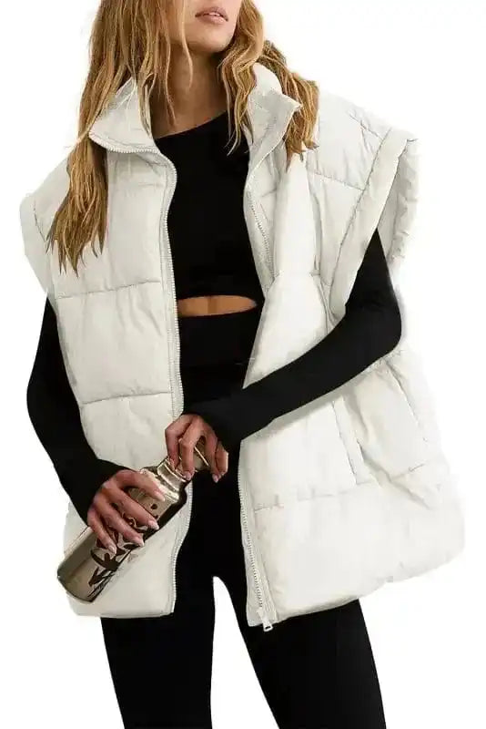 Vests Oversized Zipper Puffer Vest