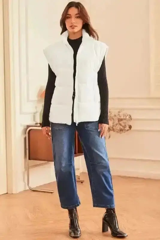Vests Oversized Zipper Puffer Vest