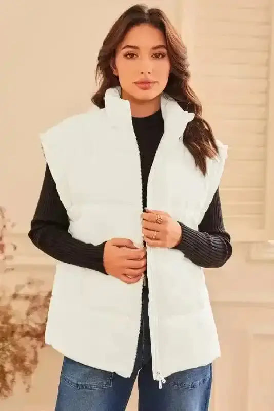 Vests Oversized Zipper Puffer Vest