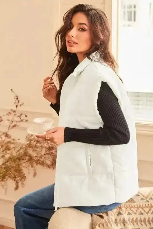 Vests Oversized Zipper Puffer Vest