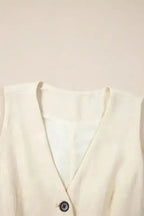 Vests Snowy Chic Linen Vest