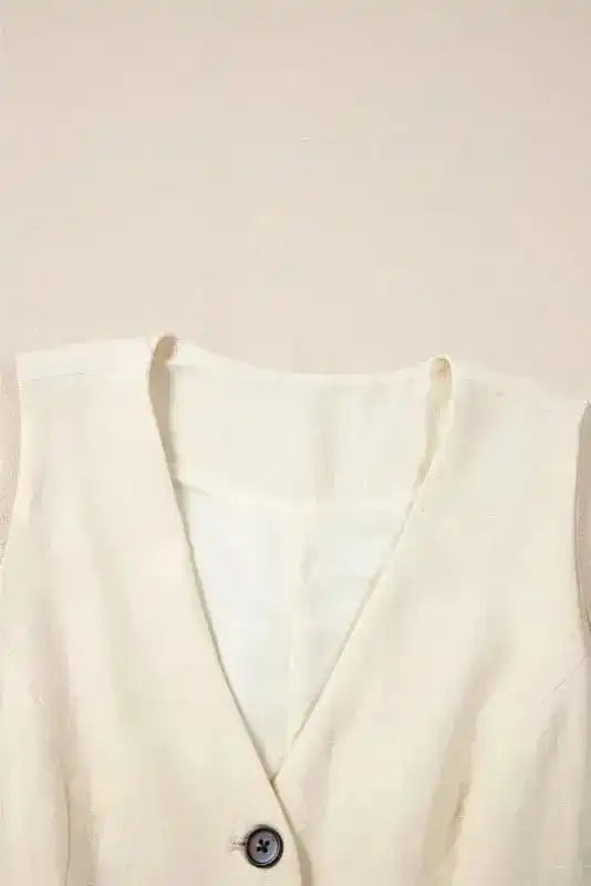 Vests Snowy Chic Linen Vest