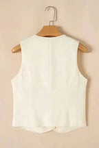 Vests Snowy Chic Linen Vest