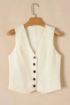 Vests Snowy Chic Linen Vest