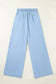 Wide Leg Jeans Azure Breeze Drawstring Denim Pants
