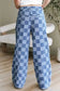 Wide Leg Jeans Checkered Denim Wide-Leg Jeans - Trendy and Comfortable