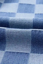 Wide Leg Jeans Checkered Denim Wide-Leg Jeans - Trendy and Comfortable