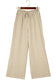Wide Leg Pants Safari Chic: Khaki Stripe Drawstring Trousers