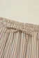 Wide Leg Pants Safari Chic: Khaki Stripe Drawstring Trousers