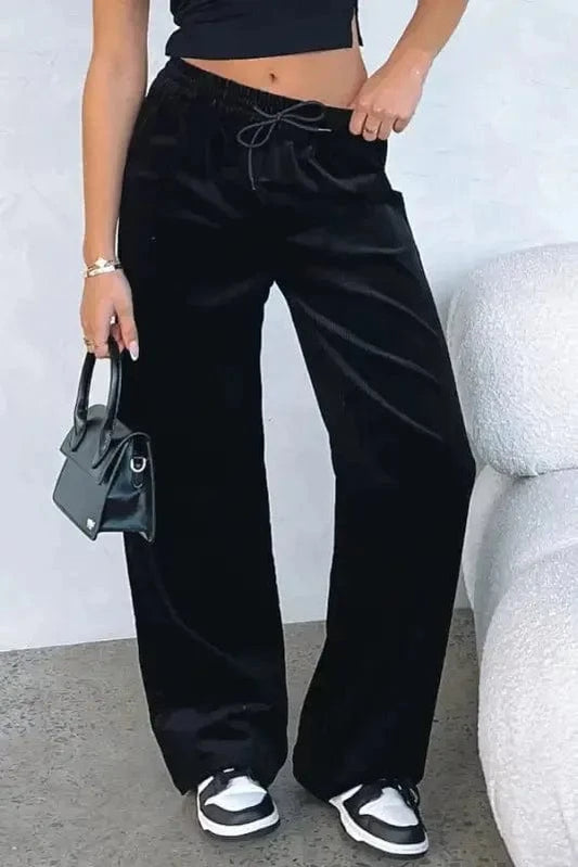Yoga Pants Black / S / 95%Polyester+5%Elastane Velvet Dream Flowy Trousers