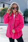 Faux suede sherpa shacket - button-up dark pink - jackets