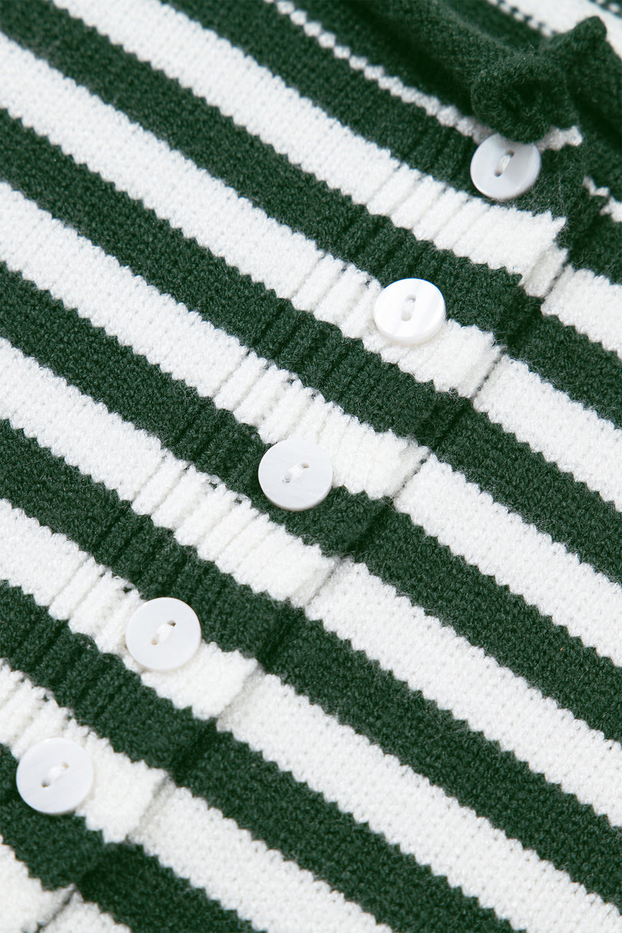 Stripe Drop Shoulder Button Placket Sweater