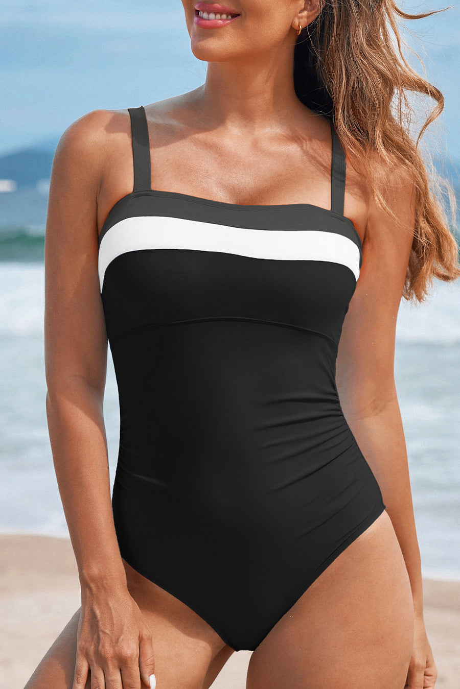 Color Block One Piece Swimsuit Women UK