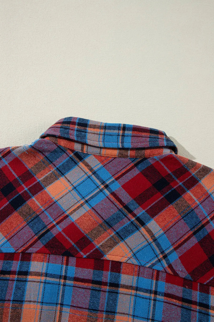 Side view of Red Tartan Plaid Casual Shirt showing flutter detail and characterful Western silhouette — Fashionfitz