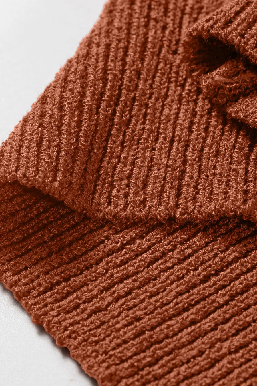 Ribbed Knit Round Neck Short Sleeve Sweater