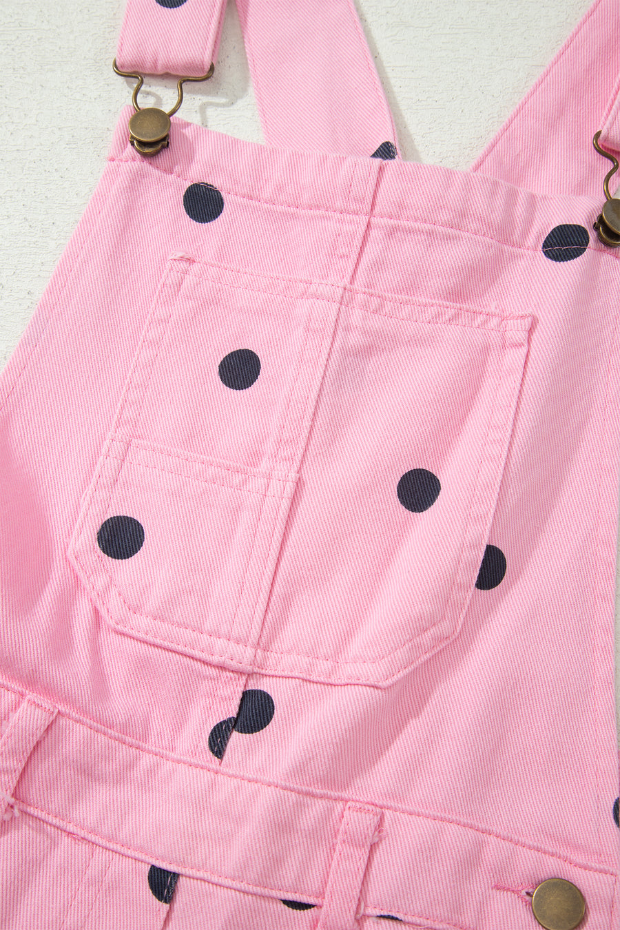 Polka Dot Denim Barrel Overalls Jumpsuit Women UK