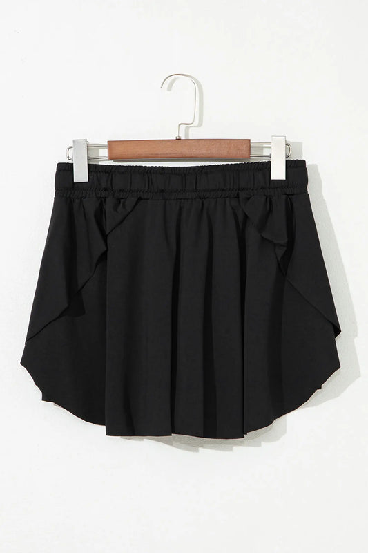 Women's drawstring waist plus size shorts back view casual