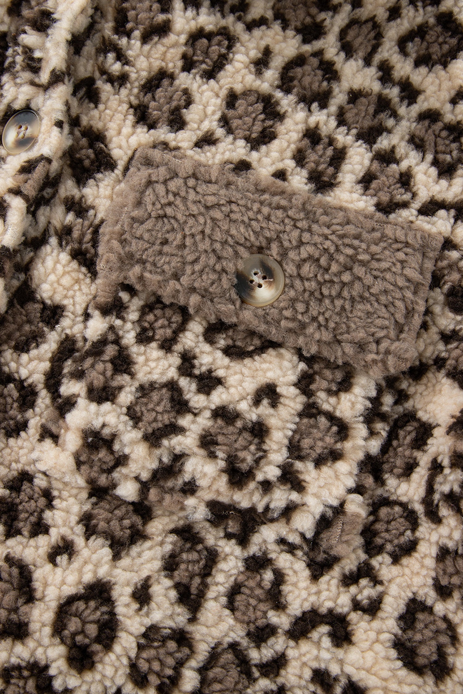 Brown Leopard Print Sherpa Jacket