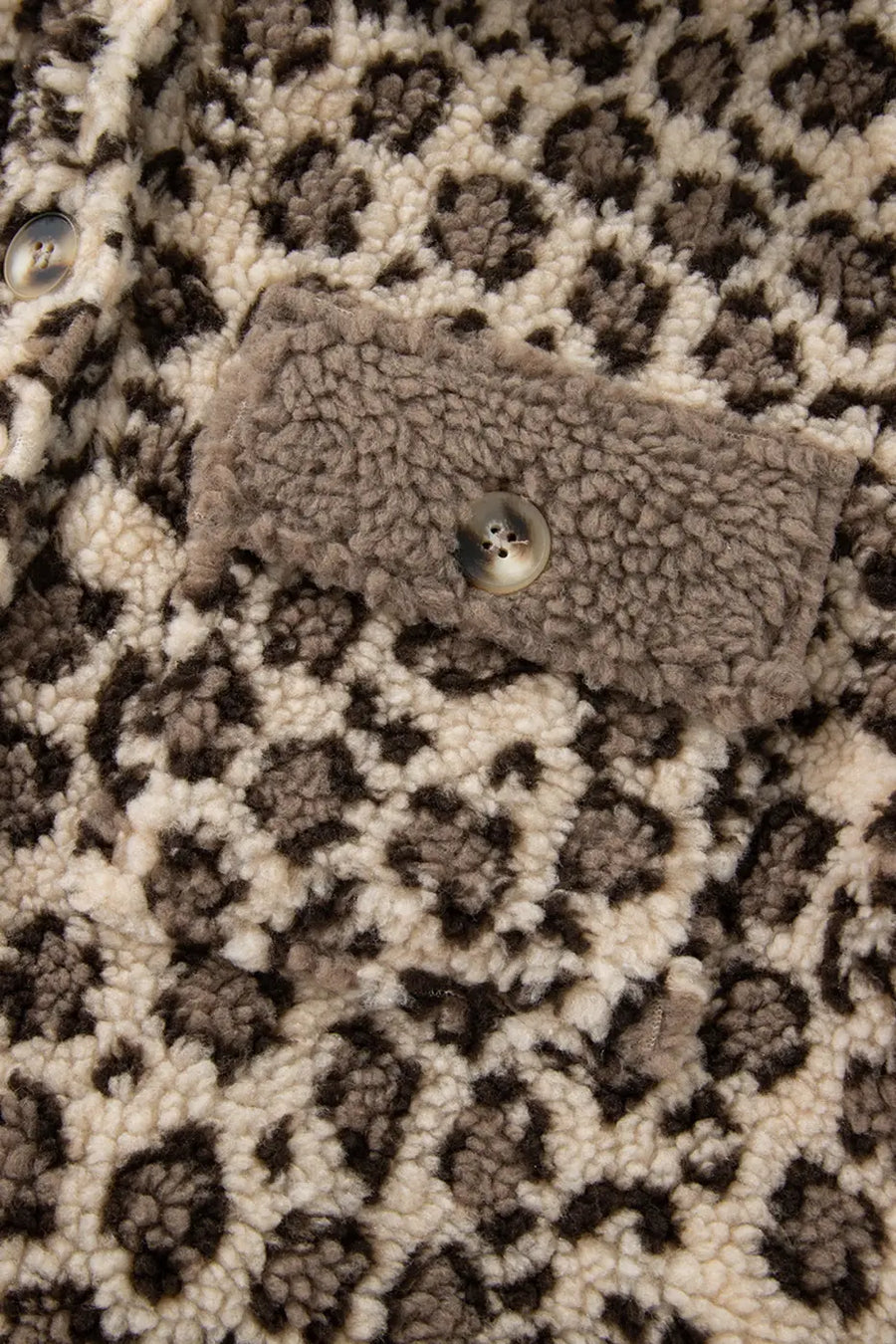 Brown leopard print sherpa jacket coats & jackets