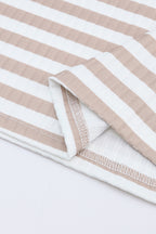 Striped Textured Knit Long Sleeve Tee