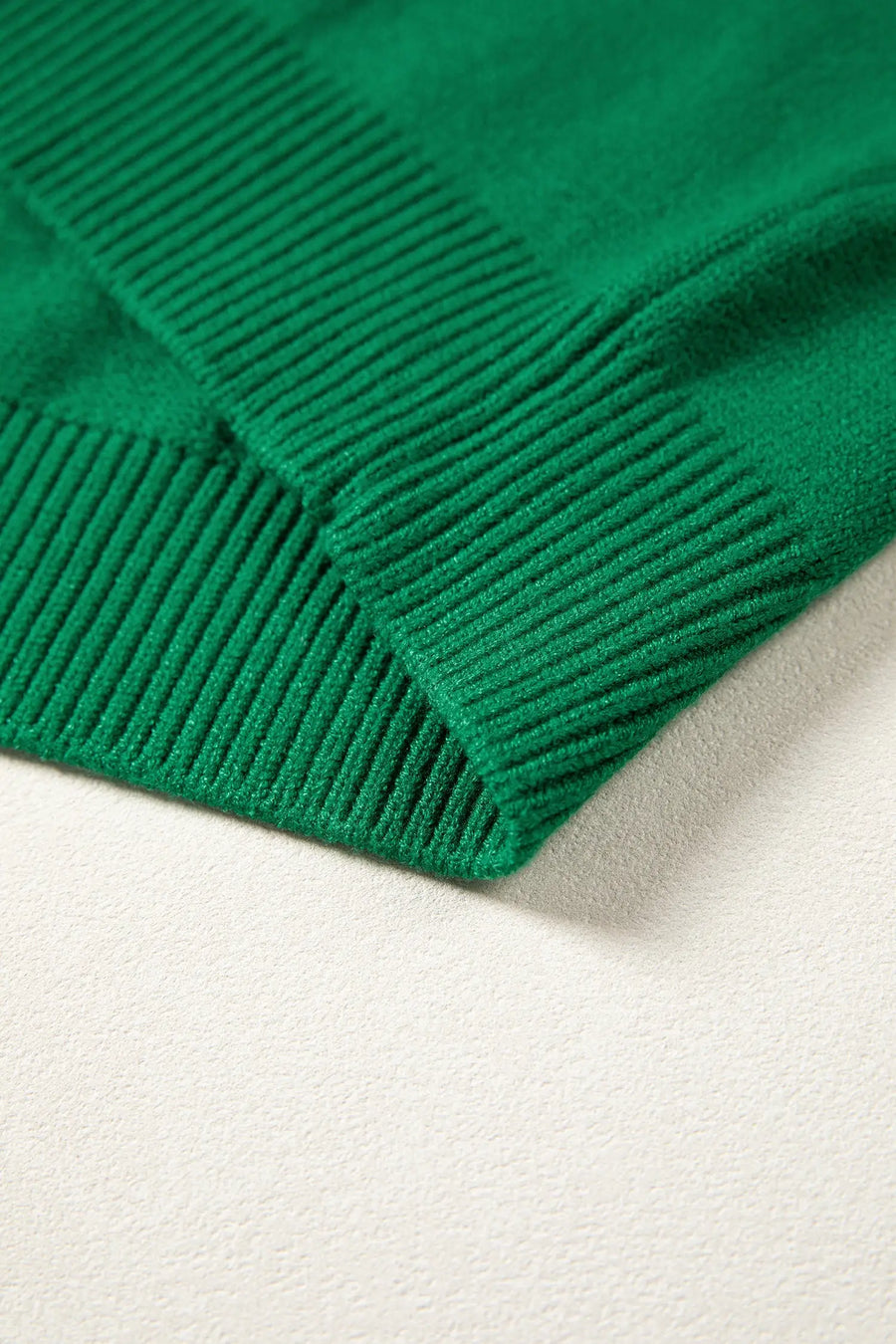 Corded horseshoe western sweater ribbed mock neck short sleeve loose knit sweaters