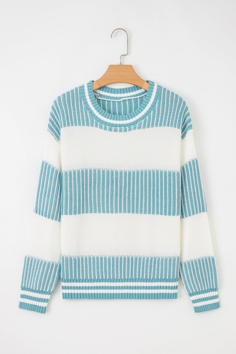 Loose Fit Striped Jumper – Two-Tone