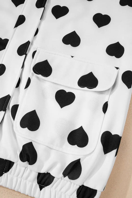 White heart print windbreaker jacket windbreakers